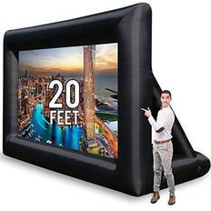 Projector Screens 20 Feet Blow Up Projector Screen Outdoor Movie Home Theater Screen Includes Inflation Fan Tie-Downs and Storage Bag