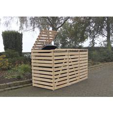 Holz Schuppen für Mülleimer Promadino 122 Mülltonnenbox Vario V Kiefernholz (Gebäudefläche )