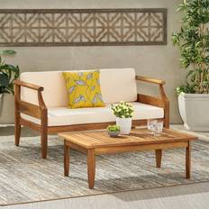 Outdoor Lounge Sets Christopher Knight Home Aston Acacia Outdoor Lounge Set