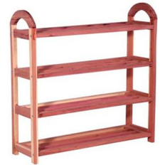 Natural Shoe Racks Household Essentials CedarFresh 4-Tier Cedar Shoe Rack