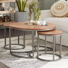 Brown Coffee Tables DecMode Set of 3 Contemporary Coffee Table