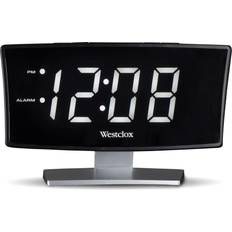 Alarm Clocks Westclox White Curved LED Display Clock