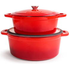 Berghoff Neo Cast Iron Dutch Ovens, Set 2 with lid