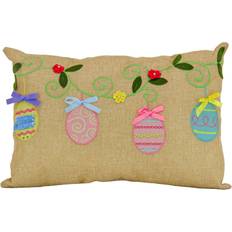 National Tree Company Co. 18"X10" Eggs Easter Complete Decoration Pillows Green, Beige, Multicolor, Pink (45.72x45.72)