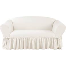 Scatter Cushions Sure Fit Essential Twill Box Loveseat Cushion Cover White