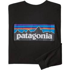 Patagonia Herre T-skjorter Patagonia Long-Sleeved P-6 Logo Responsibili-T-shirt - Black