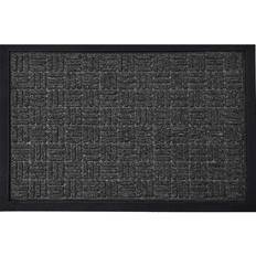 Evideco Outdoor Front Door Mat Drew Checkerboard Rubber Rug 24x16 inch Black