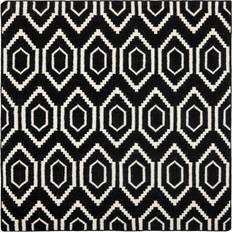 Safavieh Dhurries Collection White, Black 96x96"