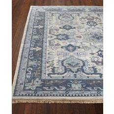 Surya Castle Hand-Knotted Runner White, Blue, Gray, Black