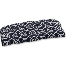 Black and white loveseat Pillow Perfect 610375 Outdoor/Indoor Kirkland Loveseat Complete Decoration Pillows White, Black