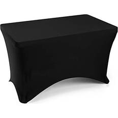 Tablecloths Lann's Linens Fitted Stretch Show Tablecloth Black