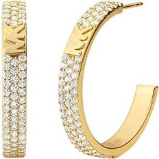 Michael Kors Pavé Logo Hoop Earrings - Gold/Transparent