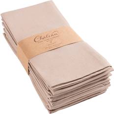 Kaf Home Chateau Easycare Poly Cotton Set Cloth Napkin Brown