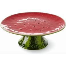 Red Cake Plates Bordallo Pinheiro Watermelon Stand Cake Plate