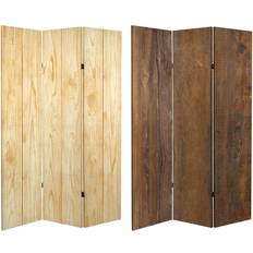 Brown Room Dividers Oriental Furniture 6" Double Sided Grain Room Divider