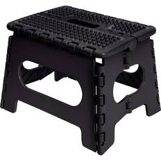 Black - Footrest Seating Stools Simplify 9" Anti-Skid Folding Step Seating Stool