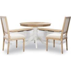 Natural Dining Sets Linon Tobin Collection KNK162NATWHTABCU Corner Dining Set