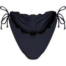 PrettyLittleThing S Swimwear PrettyLittleThing Frill Edge Ruched Back Bikini Bottoms - Black