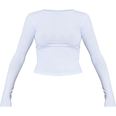 PrettyLittleThing Basic Long Sleeve Fitted T-shirt - White