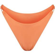 PrettyLittleThing High Leg String Side Bikini Bottoms - Bright Orange