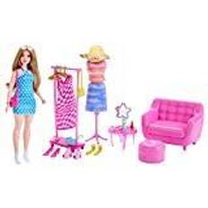 Barbie Puppen & Puppenhäuser Barbie und Modeset, mit Schrankzubehör wie einem Kleiderständer und einer Schaufensterpuppe, 32 Teile zum Geschichtenerzählen, HPL78