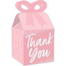 Big Dot of Happiness Pink Elegantly Simple Square Favor Gift Boxes Guest Party Favors Bow Boxes Set of 12