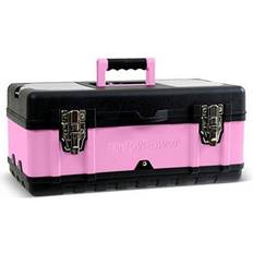 Small tool box Pink Power 18” Tool Box Storage Case Tool Box Accessories Tool Box Organizers and Storage Pink Toolbox Small Metal & Plastic Portable Lightweight Pink Locking Empty Toolbox Tool Chest