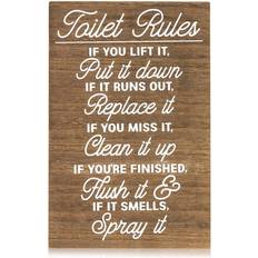 Juvale Funny Bathroom Wooden Bathroom Sign 9 Wall Decor