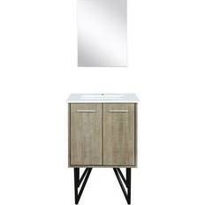 24 rustic bathroom vanity Lexora Lancy 24 20 Rustic Acacia Bath