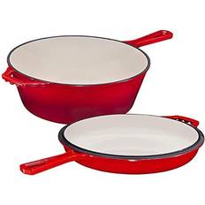 Nutrichef Pre Seasoned Nonstick Cast Iron Frying Pan Set Bundle