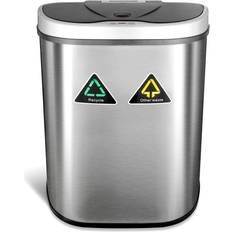 Nine Stars 21gal Motion Sensor Oval Shape Stainless Steel Trash Can Silver