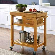Tables Aesthetics Rolling Bamboo Island Cart Trolley Table