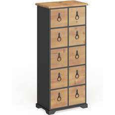 Brown - Footrest Chest of Drawers Litton Lane 10 Style with Bolted Ring Chest of Drawer