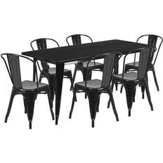 Black Dining Sets Flash Furniture Gilbert Commercial Grade Dining Set