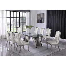 Best Quality Furniture 9-Piece Modern Dining Set