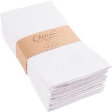 Kaf Home Chateau Easycare Poly Cotton Set of Cloth Napkin White