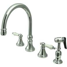 Wall Mounted Kitchen Faucets Kingston Brass Governor Double Handle Deck Mount Kitchen