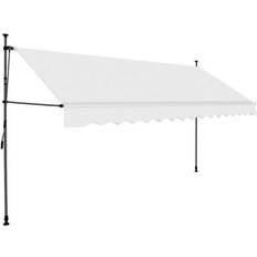 Window Awnings vidaXL Manual Retractable Awning with 137.8' Cream