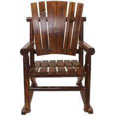 Brown Rocking Chairs Leigh Country Wood High Back Slat Rocking Chair