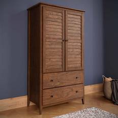 Brown Wardrobes Grain Wood Furniture Greenport Armoire Brushed Walnut Wardrobe