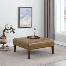 Leather coffee table ottoman HomePop Square Coffee Table
