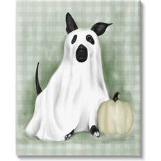 Wall Decor Stupell Industries Dog Ghost Halloween Costume Graphic Art Gallery Wrapped Wall Decor