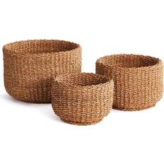 Trademark Innovations Foldable Hyacinth Storage Baskets with Iron Wire Frame (SE