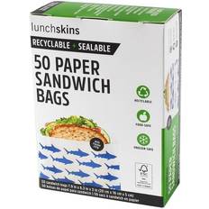 Lunchskins Recyclable Sealable Paper Sandwich Shark Plastic Bag & Foil 6