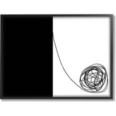Framed Art Stupell Industries Simple Modern Black And White Scribble Wall Framed Art