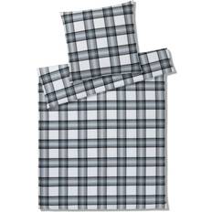 Elegante Soft-Flanell Bettwäsche Westminster Kissenbezug Blau, Grau