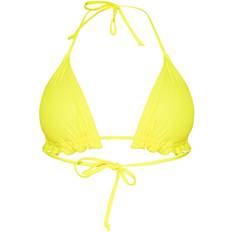 PrettyLittleThing Bikini Tops PrettyLittleThing Frill Edge Padded Bikini Top - Yellow