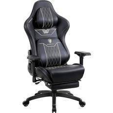 Dowinx Gaming Chair Linen Fabric with Pocket Spring Cushion, Ergonomic  Computer Chair with Massage Lumbar Support and Footrest, Comfortable  Reclining