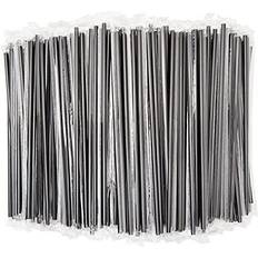 Individually Wrapped Plastic Drinking Straws, 10.25" Extra Long Black, 600 Pack
