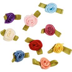 Assorted Colors Ribbon Roses 40/Pkg